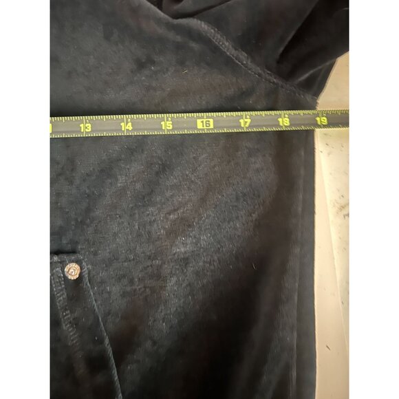 Michael Kors M Black Velour full zip Kangaroo Pockets Drawstring High Collar - Picture 8 of 16